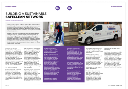 We’re proud to share that Safeclean has been featured in the latest British Franchise Association (BFA) Magazine as an Established Member.