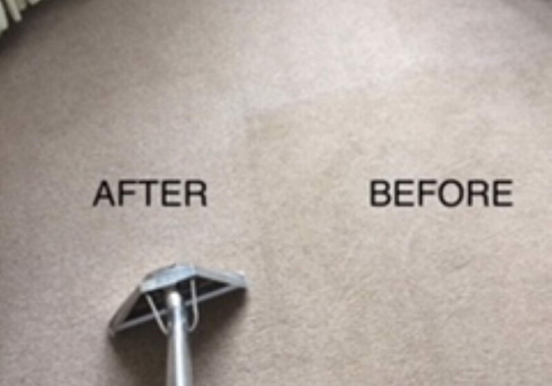 Wool carpet, cleaning in progress. Wool carpet, cleaning in progress.